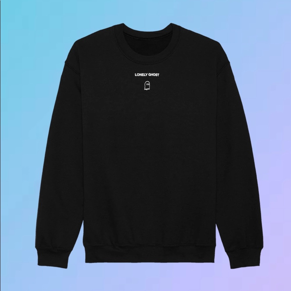 Lonely Ghost Text Me When You Get Home Crewneck Black/White Size Small